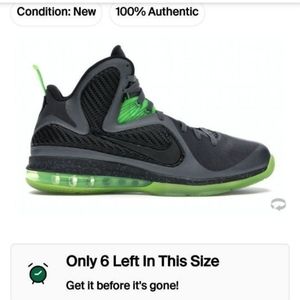Nike Lebron 9 (DunkMan) (Dark Grey/Black Volt) Size 10.5 Men